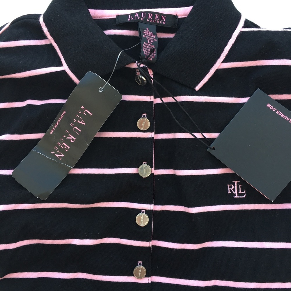 Ralph Lauren Pink Striped Polo NWT